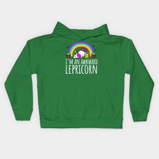 The Awkward Lepricorn Funny Unicorn St. Patrick's Day Kids Hoodie